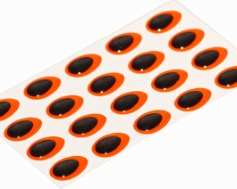 3D Epoxy Teardrop Eyes, Fluo Orange, 7 mm